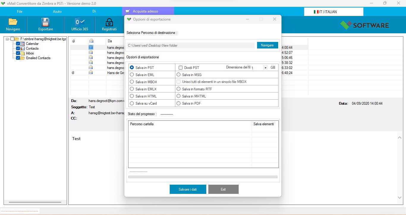 Il convertitore da Zimbra a PST sta convertendo la posta di Zimbra in PST di Outlook